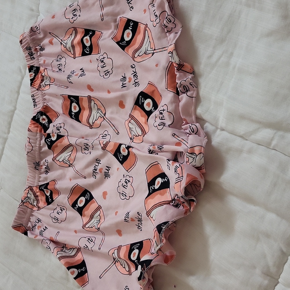 Pink Ruffle Pajama Shorts - Picture 2 of 2